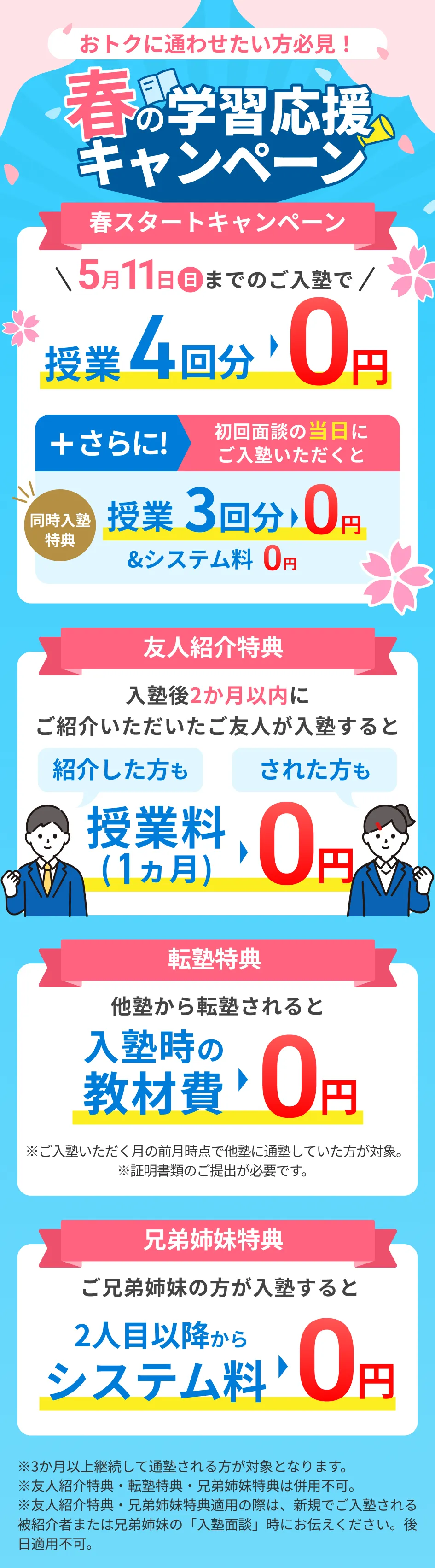 お得な5大キャンペーン